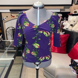 Kayla top in flytrap print